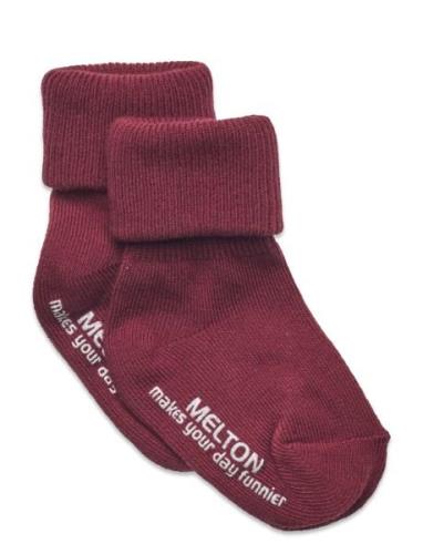 Cotton Socks - Anti-Slip Strømper Non-slip Red Melton