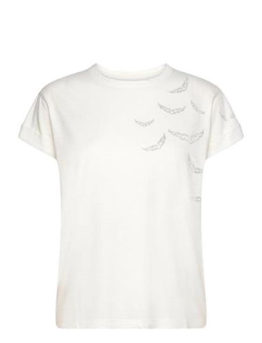 Anya Pcl Rain Strass Wings Tops T-shirts & Tops Short-sleeved White Za...