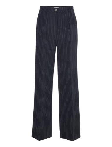 D6Solveigh Pinstripe Pants Bottoms Trousers Suitpants Navy Dante6