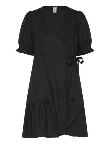 Yasflaxy Ss Wrap Dress Noos Kort Kjole Black YAS