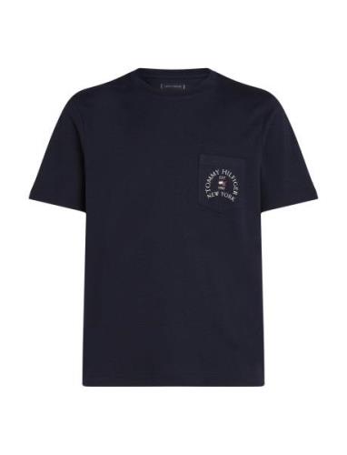 Hilfiger Arch Pocket Tee Tops T-shirts Short-sleeved Navy Tommy Hilfig...