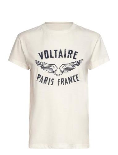 Walk Pcl Voltaire Wings Tops T-shirts & Tops Short-sleeved Cream Zadig...