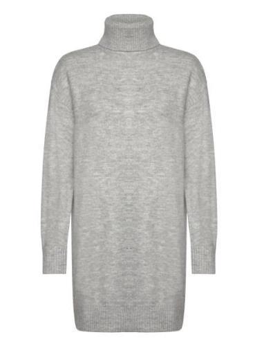 Turtle Neck Knit Dress Kort Kjole Grey Mango