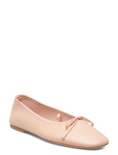 Bow Leather Ballerina Ballerinasko Ballerinaer Pink Mango