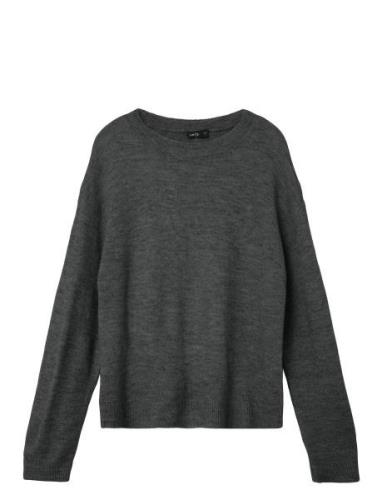 Nlflodet Ls Short Knit Noos Tops Knitwear Jumpers Grey LMTD