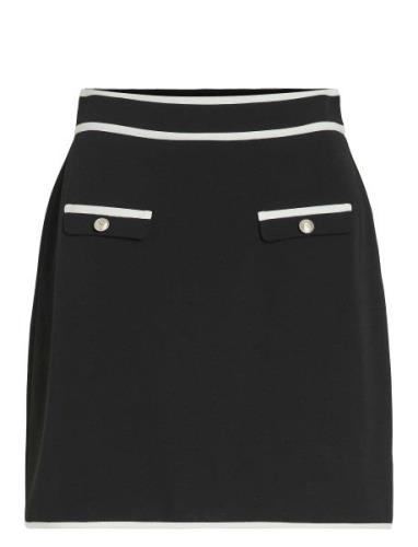 Visola Hw Short Contrast Skirt/Ka Kort Skjørt Black Vila