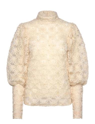 Thiki Tops Blouses Long-sleeved Cream Munthe