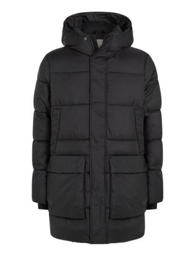 Long Hooded Quilt Puffer Mw Ullfrakk Frakk Black Calvin Klein