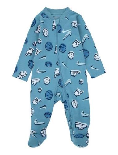 Nike Sportball Footed Coverall Langermet Bodysuit Blue Nike