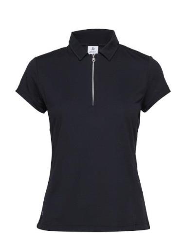 Macy Cap/S Polo Shirt Sport T-shirts & Tops Polos Navy Daily Sports