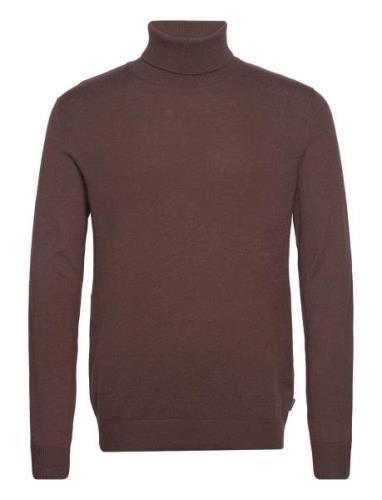 Jjeemil Knit Roll Neck Noos Tops Knitwear Turtlenecks Brown Jack & J S