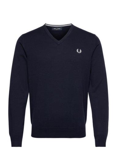 Classic V/N Jumper Tops Knitwear V-necks Navy Fred Perry