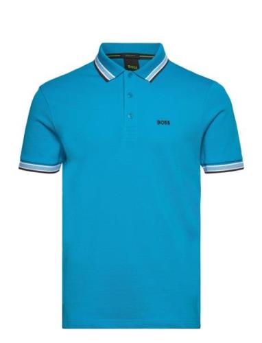 Paddy Sport Polos Short-sleeved Blue BOSS