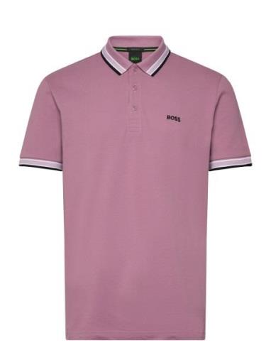 Paddy Sport Polos Short-sleeved Pink BOSS