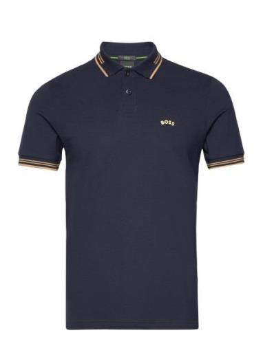 Paul Curved Sport Polos Short-sleeved Navy BOSS