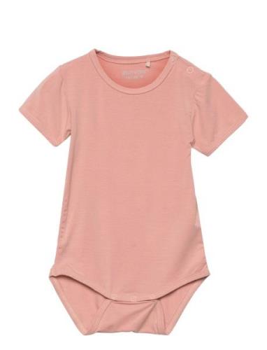 Body Ss Bodies Short-sleeved Pink Minymo