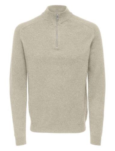 Onsedward Reg 7 Wool Half Zip Knit Cs Tops Knitwear Half Zip Jumpers B...