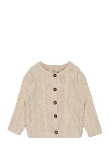 Knitted Cardigan Tops Knitwear Cardigans Beige Copenhagen Colors