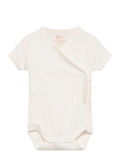 Baby Rib Jersey Body Crossover W. Ss Bodies Wrap Bodies Cream Copenhag...