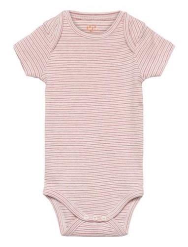 Striped Short Sleeve Body Bodies Short-sleeved Pink Copenhagen Colors