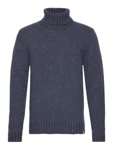 High Neck Knit Sweather Tops Knitwear Turtlenecks Navy Revolution