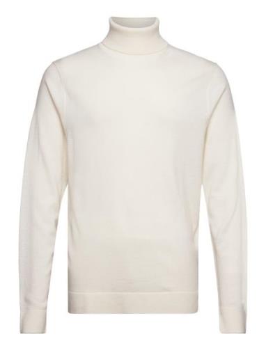 Superior Wool Turtle Neck Tops Knitwear Turtlenecks Cream Calvin Klein