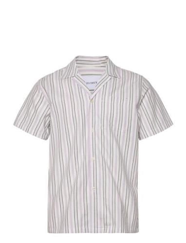 Lawson Stripe Ss Shirt Designers Shirts Short-sleeved Purple Les Deux