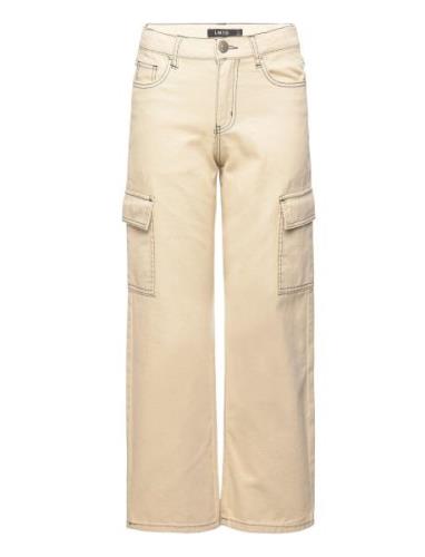 Nlnutizza Cargo Pant Bottoms Jeans Wide Jeans Cream LMTD