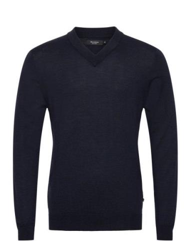 Maviggo Tops Knitwear V-necks Navy Matinique