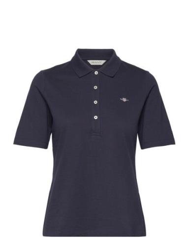 Slim Shield Ss Pique Polo Tops T-shirts & Tops Polos Navy GANT