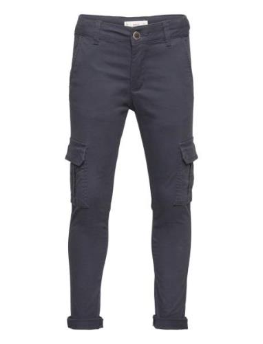 Cotton Cargo Trousers Bottoms Navy Mango