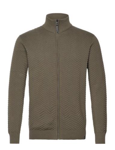 Inhuber Tops Knitwear Full Zip Jumpers Green INDICODE