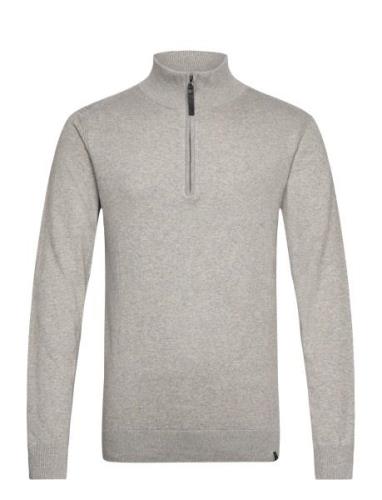 Inancona Tops Knitwear Half Zip Jumpers Grey INDICODE