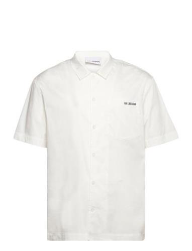 Logo Camp-Collar Shirt Designers Shirts Short-sleeved White HAN Kjøben...