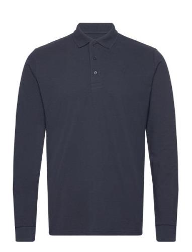 Albert Ls Organic / Recycle Tops Polos Long-sleeved Navy Kronstadt