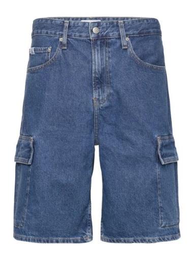 90S Loose Short Cargo Bottoms Shorts Denim Blue Calvin Klein Jeans