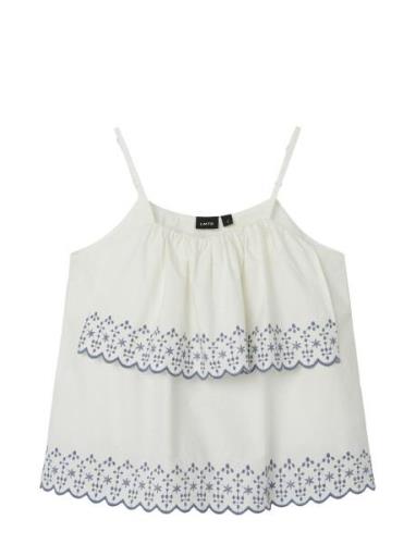 Nlfhyndi Strap Top Tops T-shirts Sleeveless White LMTD