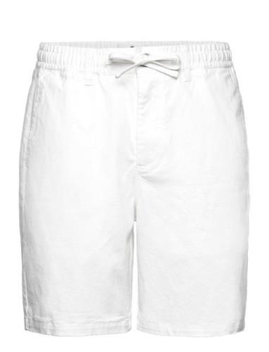 Aklt Jan Cotton Ela Shorts Bottoms Shorts Casual White Anerkjendt