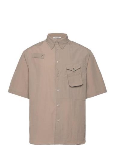 Jaxson Fisherman Shirt Designers Shirts Short-sleeved Beige Wood Wood