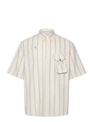 Jaxson Fisherman Shirt Designers Shirts Short-sleeved Cream Wood Wood