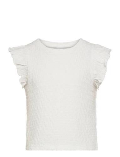 Top With Flounce Sleeve Tops T-shirts Sleeveless White Lindex