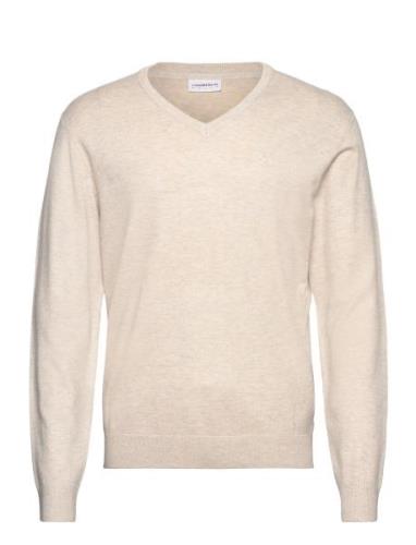 Eco Vero V-Neck Jumper Tops Knitwear V-necks Cream Lindbergh