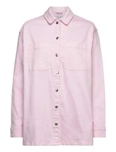 Nmalva L/S Color Denim Shacket Tops Overshirts Pink NOISY MAY