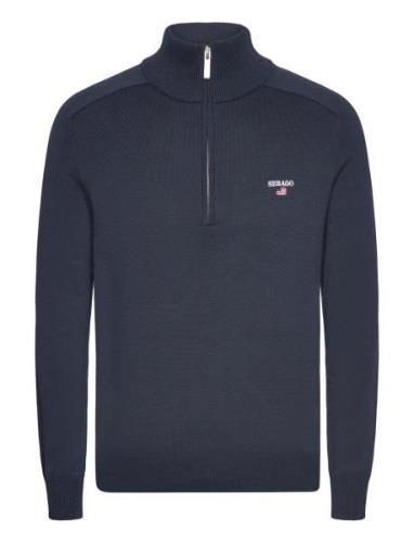 Kyle Half Zip Sweater Tops Knitwear Half Zip Jumpers Navy Sebago