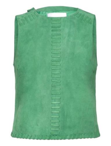 Nalyh Suede Top Tops Blouses Sleeveless Green Hosbjerg