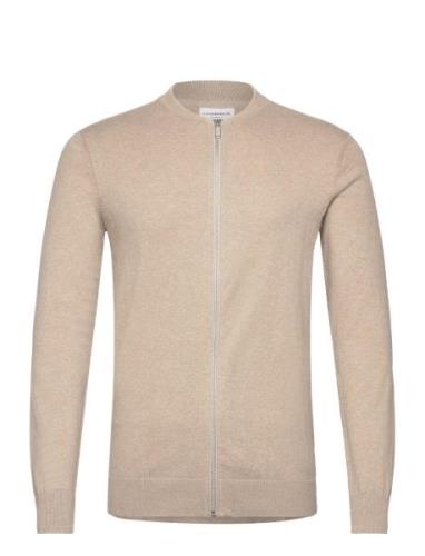 Knitted Cardigan Tops Knitwear Full Zip Jumpers Beige Lindbergh