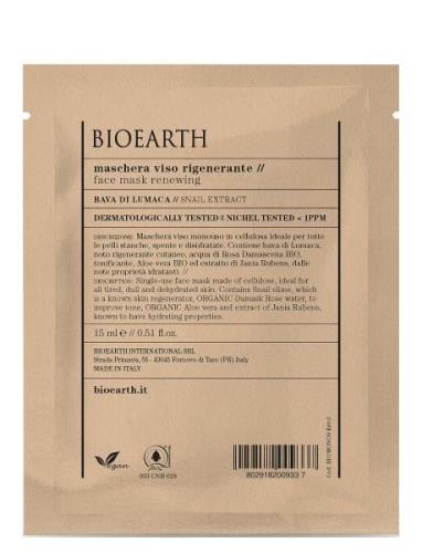 Bioearth Face Sheet Mask Renewing - Snail Extract Beauty Women Skin Ca...