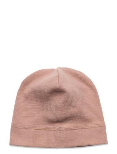 Beanie Solid Wool Rib Accessories Headwear Hats Beanie Pink Huttelihut