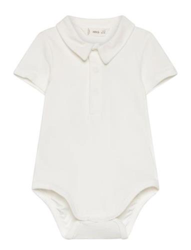 Cotton Polo Bodysuit Bodies Short-sleeved Cream Mango