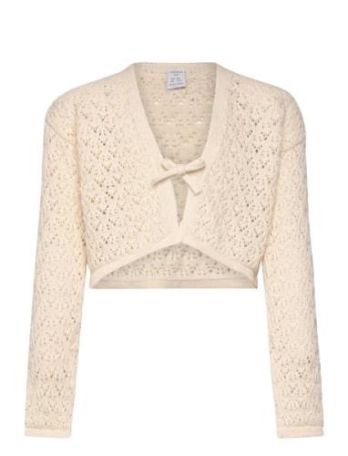 Cardigan Knitted Bolero Tops Knitwear Cardigans Beige Lindex